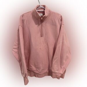 Aritzia TNA Sweatfleece Boyfriend 1/2 Zip sweatshirt
